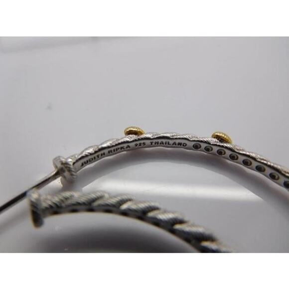 Judith Ripka Heart Hoop In Sterling Silver Earrings 1.5in - Picture 7 of 7